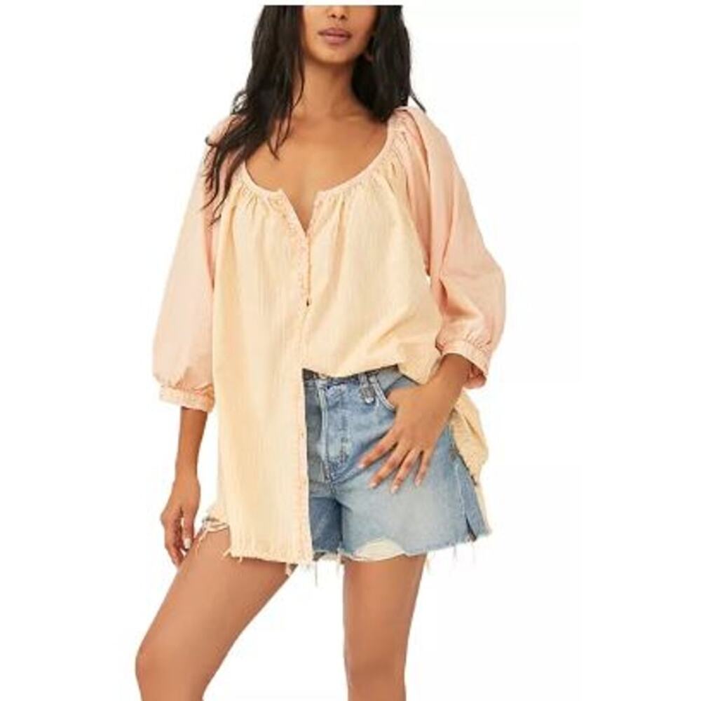FREE PEOPLE Oxford Swing Tunic top Long sleeve XS NEW